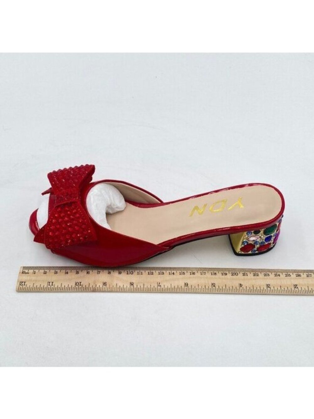 YDN Women Summer Open Toe Stacked Low Heel Sandals Faux Suede Slide On Cute Bows